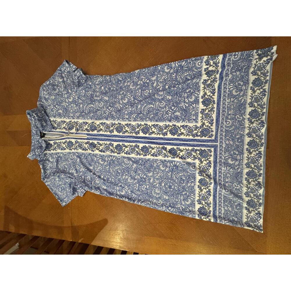 MSK Blue and White Floral Print Dress XL